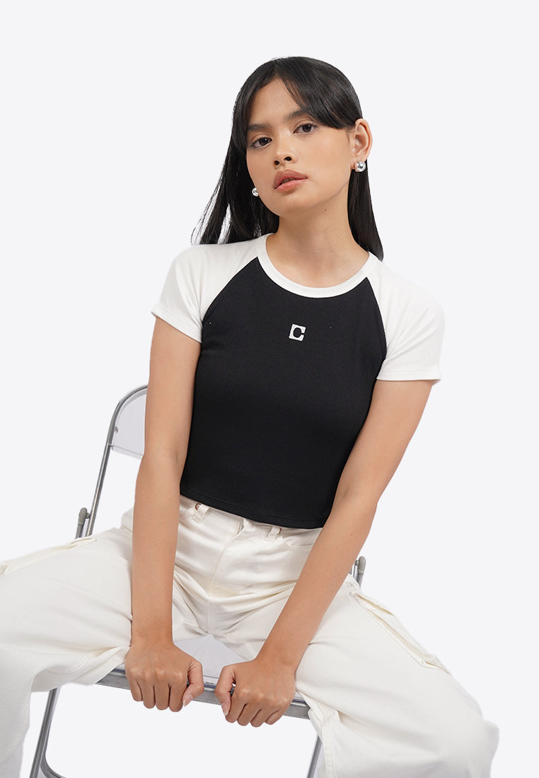Short Sleeve Raglan Crop T-Shirt