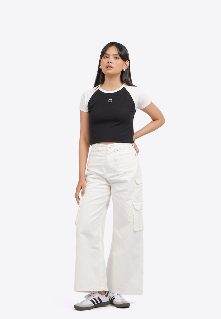 Short Sleeve Raglan Crop T-Shirt