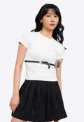 Printed Short Sleeve Crop T-Shirt