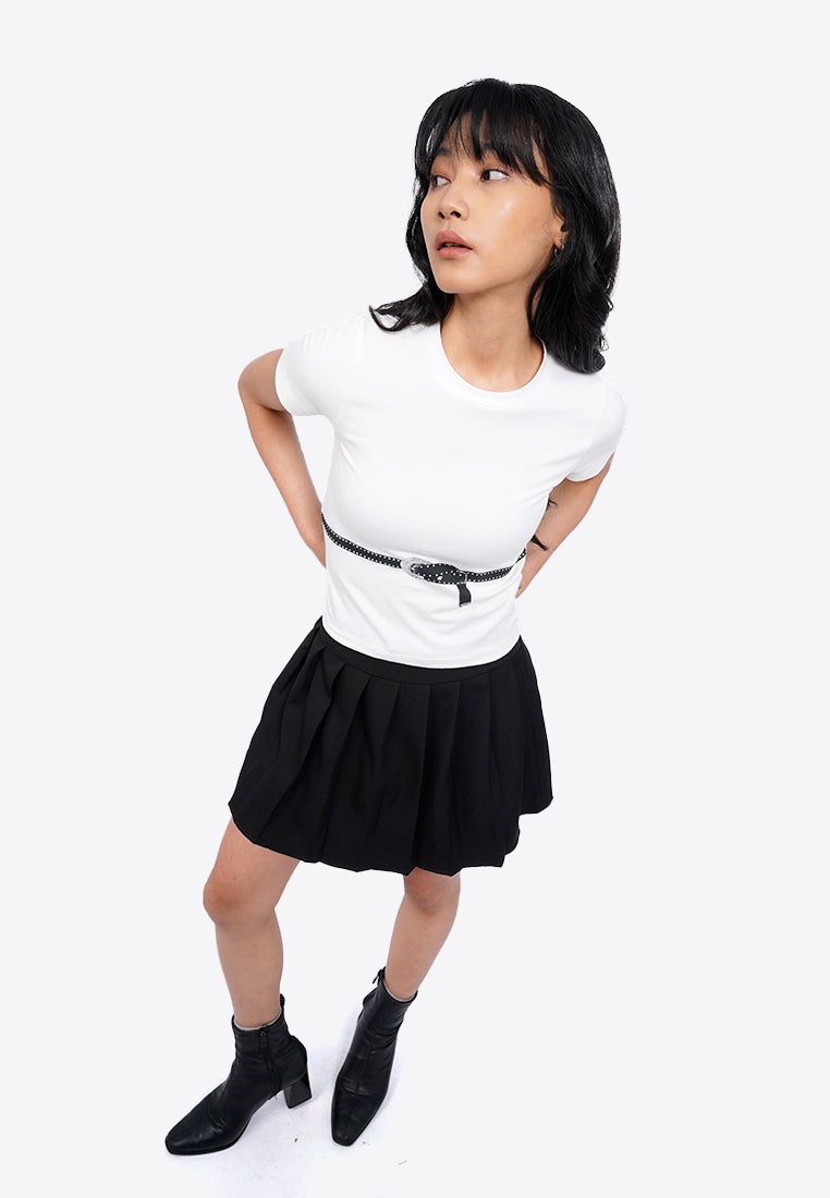 Printed Short Sleeve Crop T-Shirt