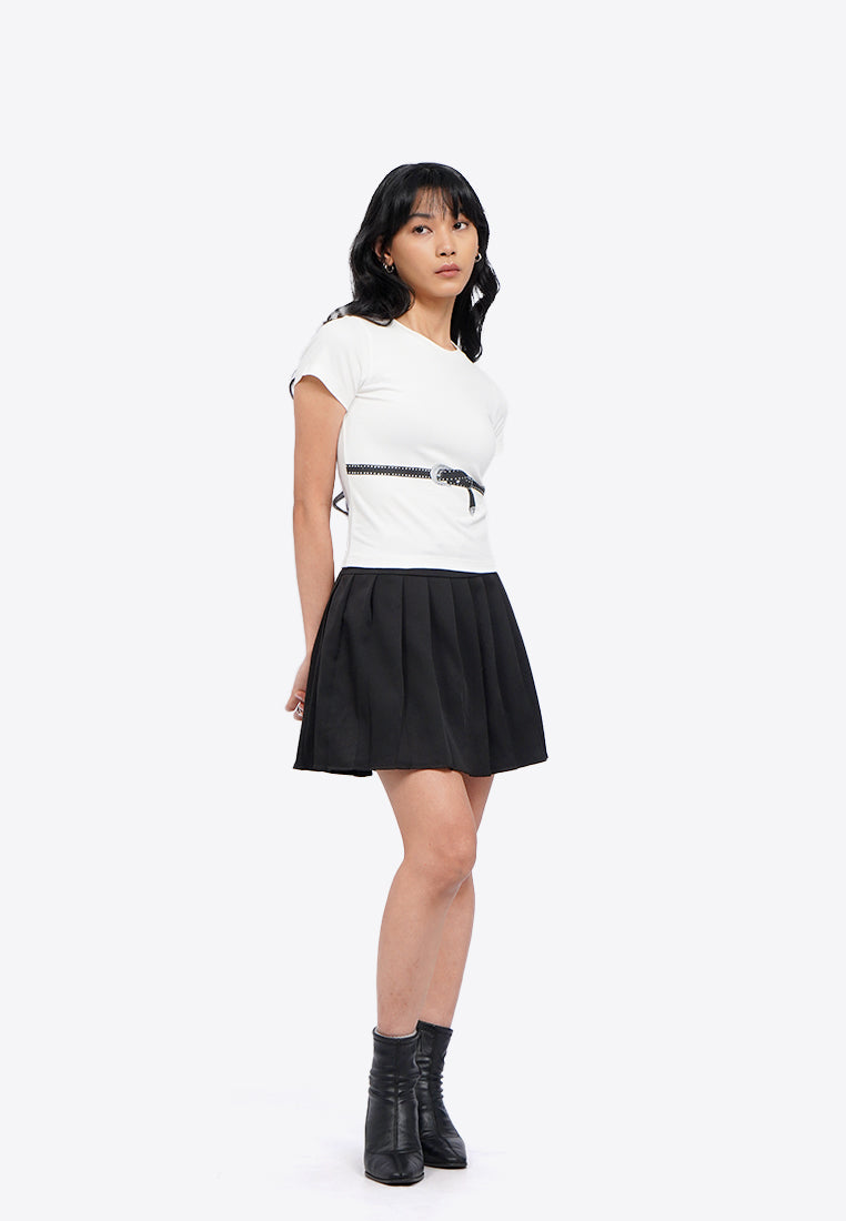 Printed Short Sleeve Crop T-Shirt
