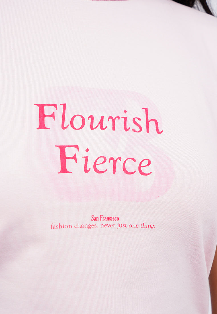 Printed Short Sleeve Crop T-Shirt