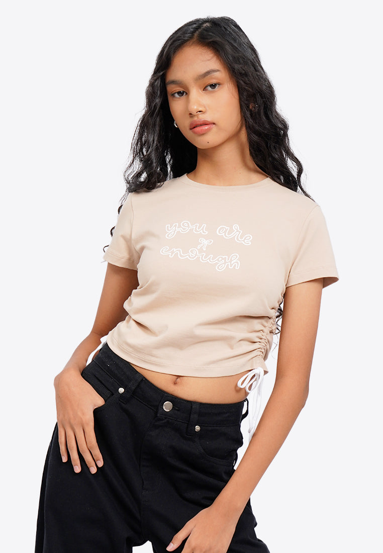 Side Ruched Short Sleeve T-Shirt