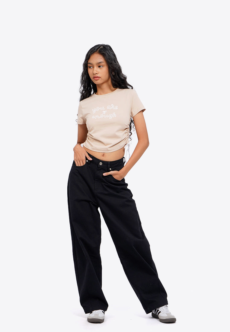 Side Ruched Short Sleeve T-Shirt