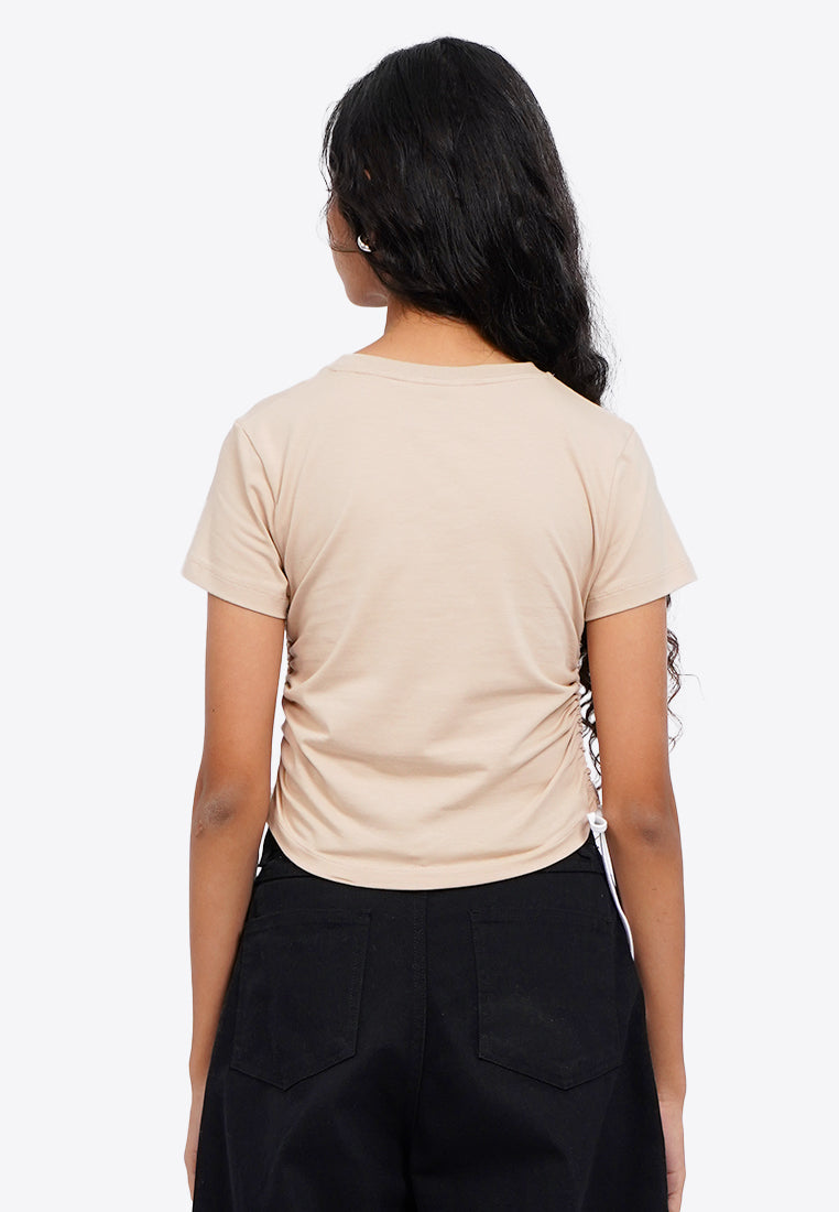 Side Ruched Short Sleeve T-Shirt