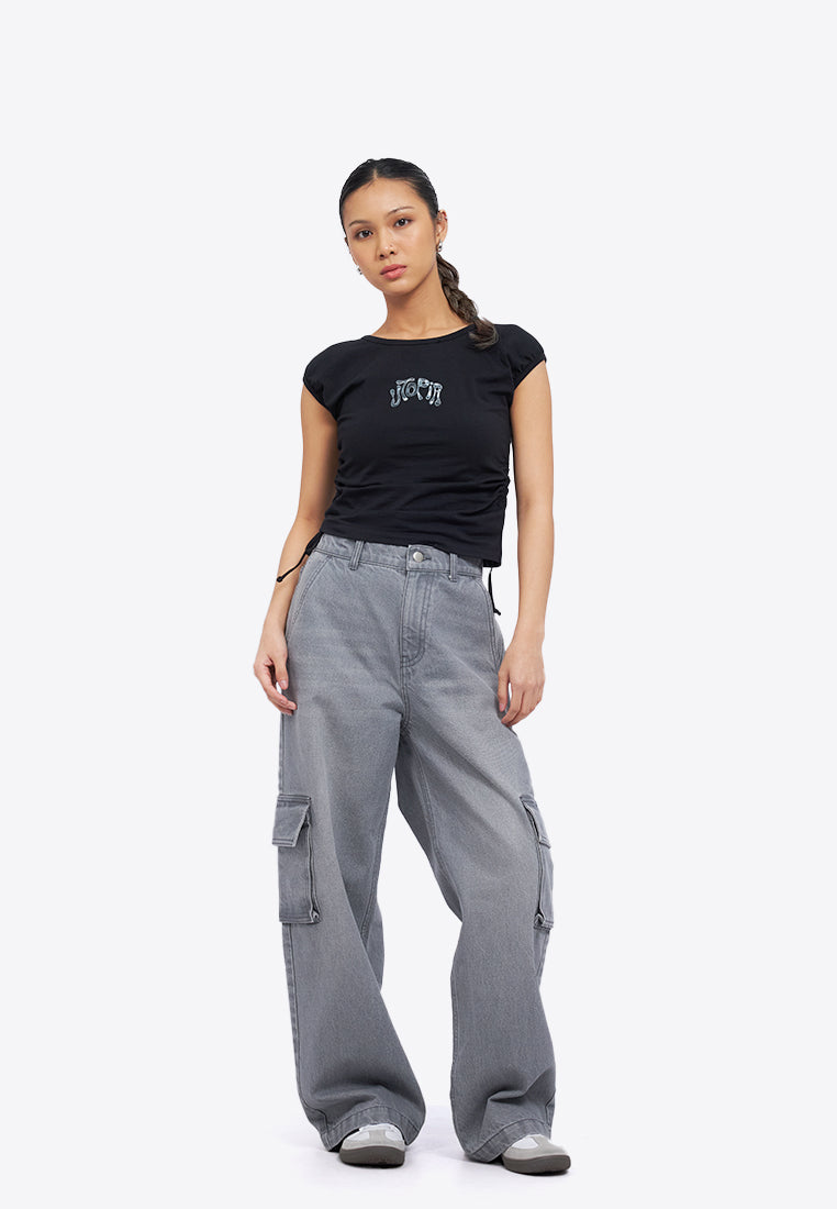 Shirring Fitted Sleeveless Top