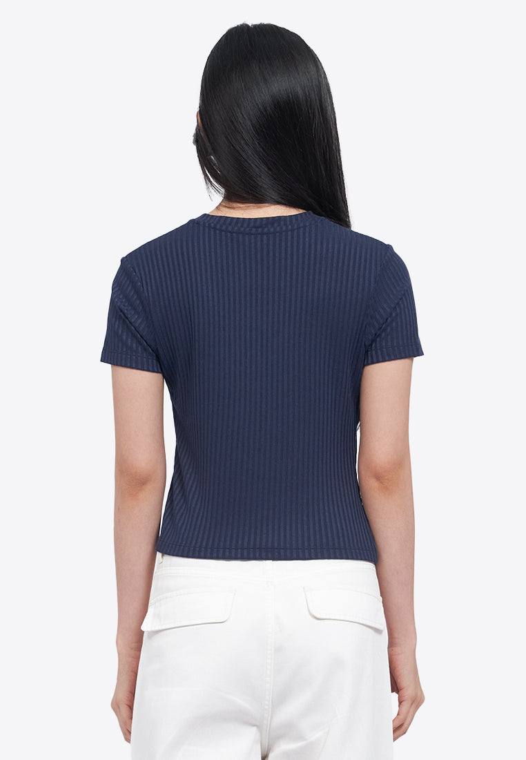 Asymmetric Ruched Rib Top
