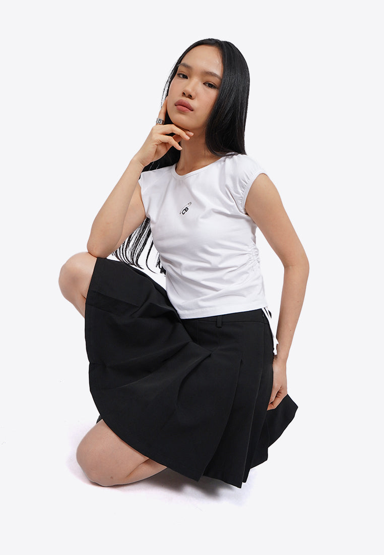 Shirring Fitted Sleeveless Top
