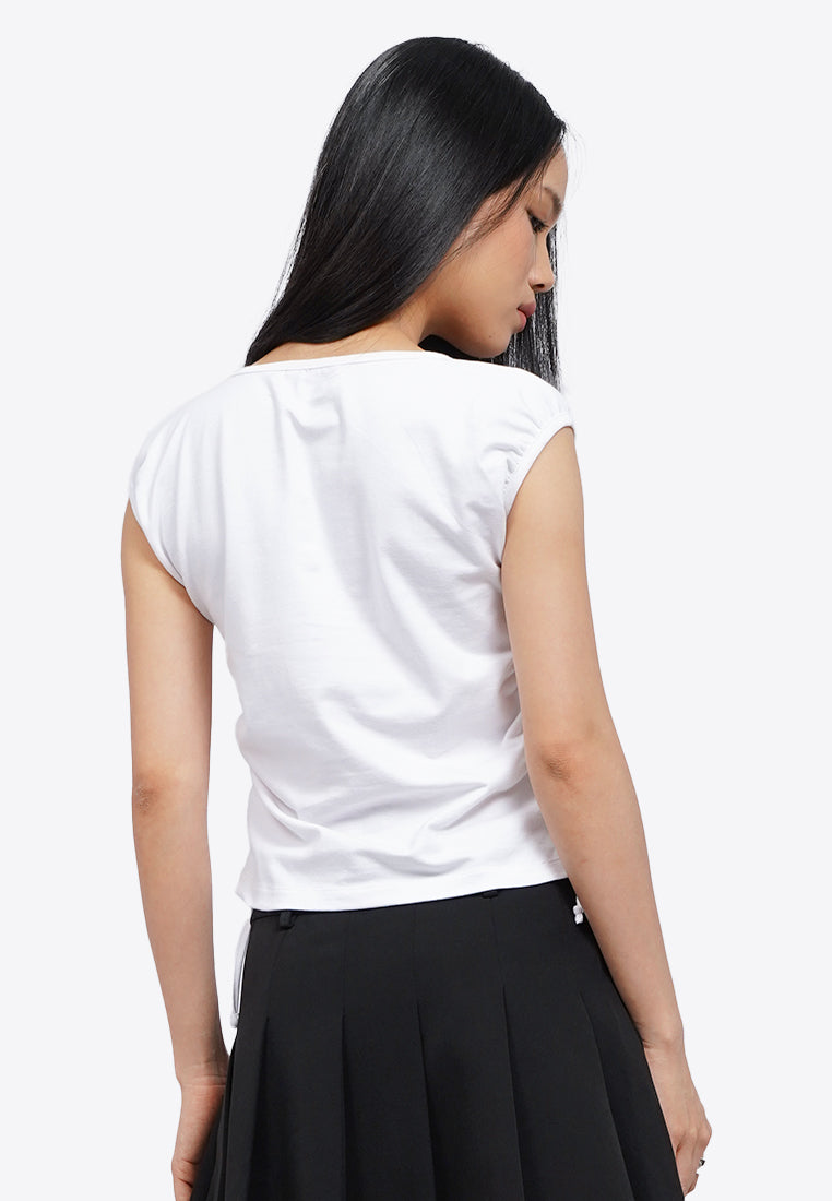 Shirring Fitted Sleeveless Top