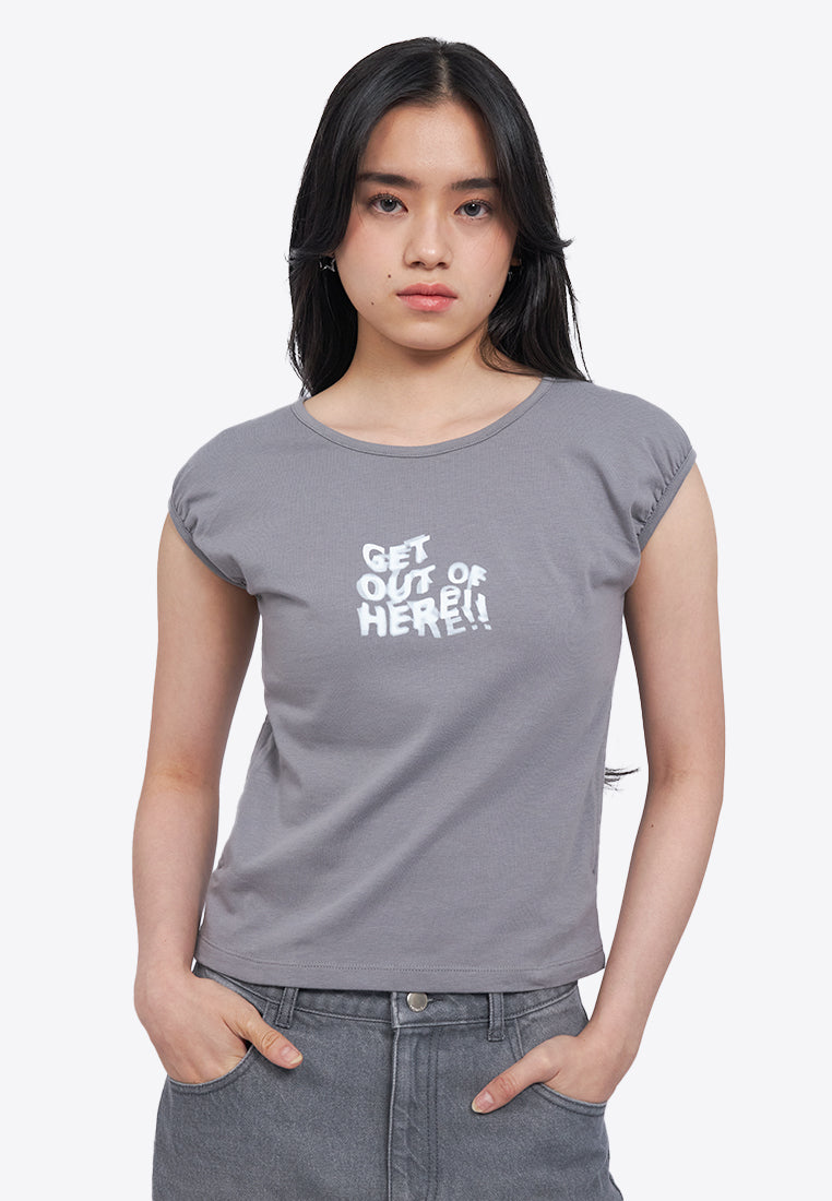 Shirring Fitted Sleeveless Top