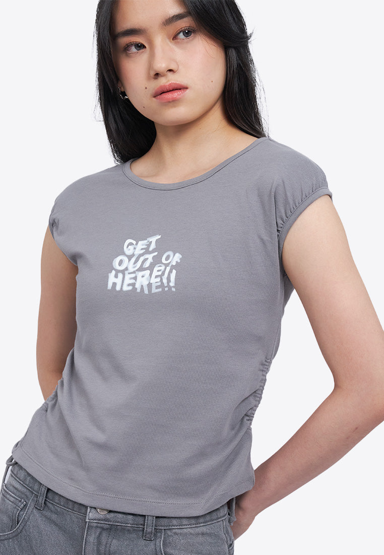 Shirring Fitted Sleeveless Top