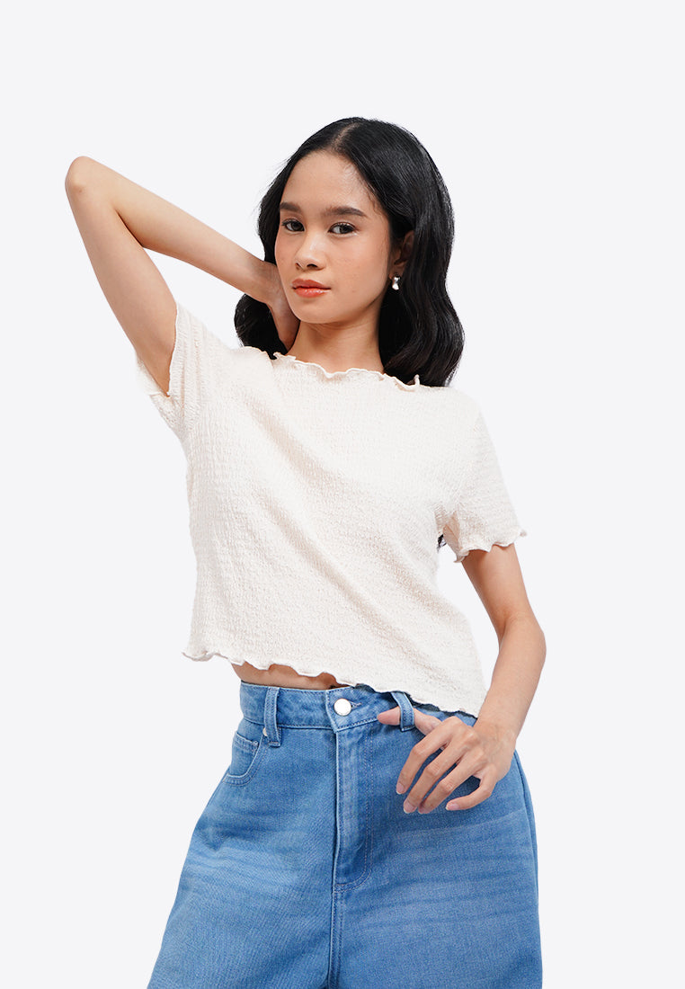 Short Sleeve Textured Top