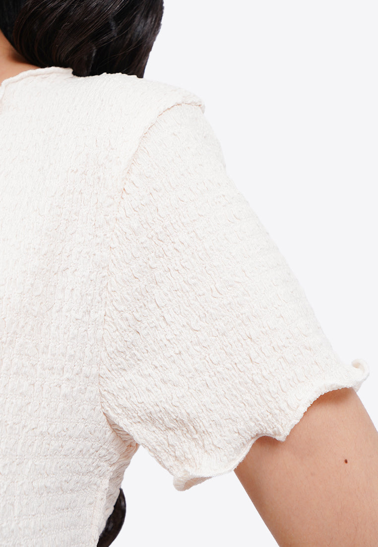 Short Sleeve Textured Top