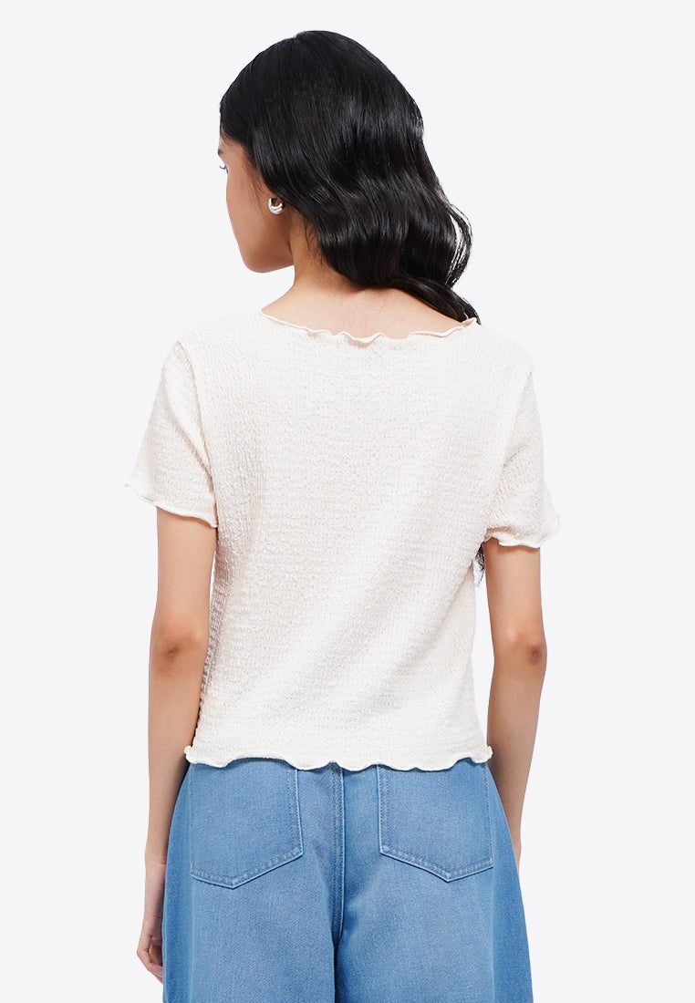 Short Sleeve Textured Top