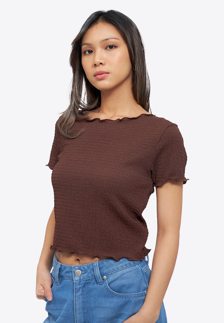 Short Sleeve Textured Top