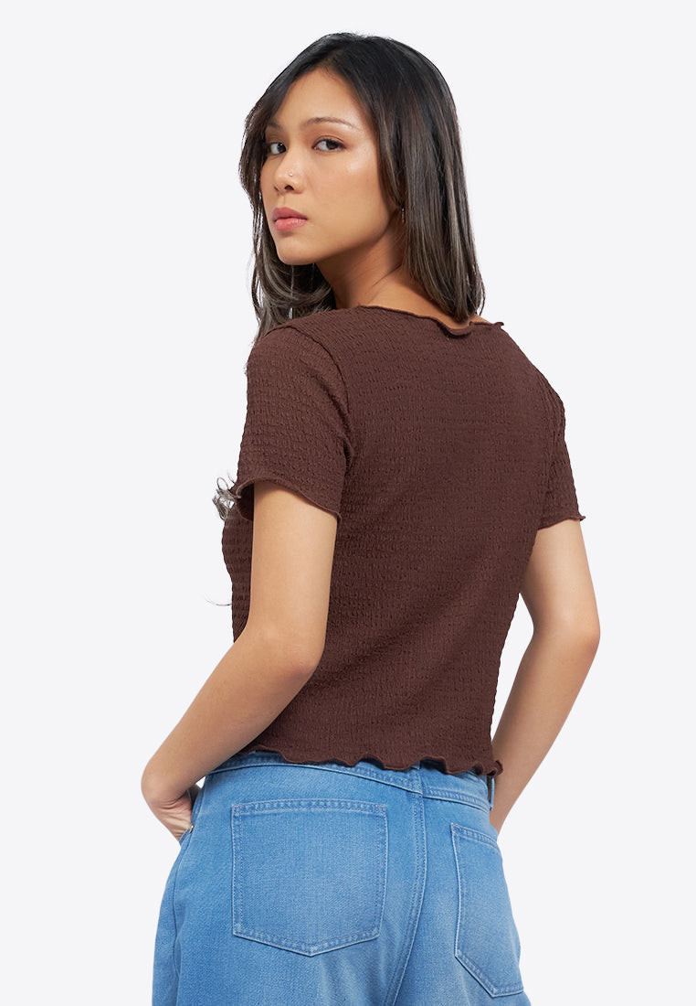 Short Sleeve Textured Top