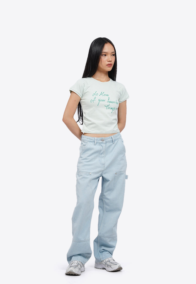 Side Gathered Graphic T-Shirt