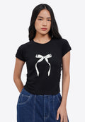 Side Gathered Graphic Crop Top