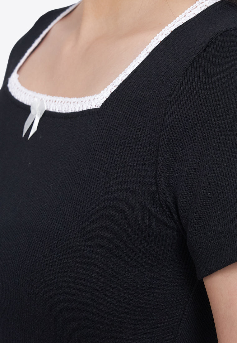 Laced Square Neck Crop Top