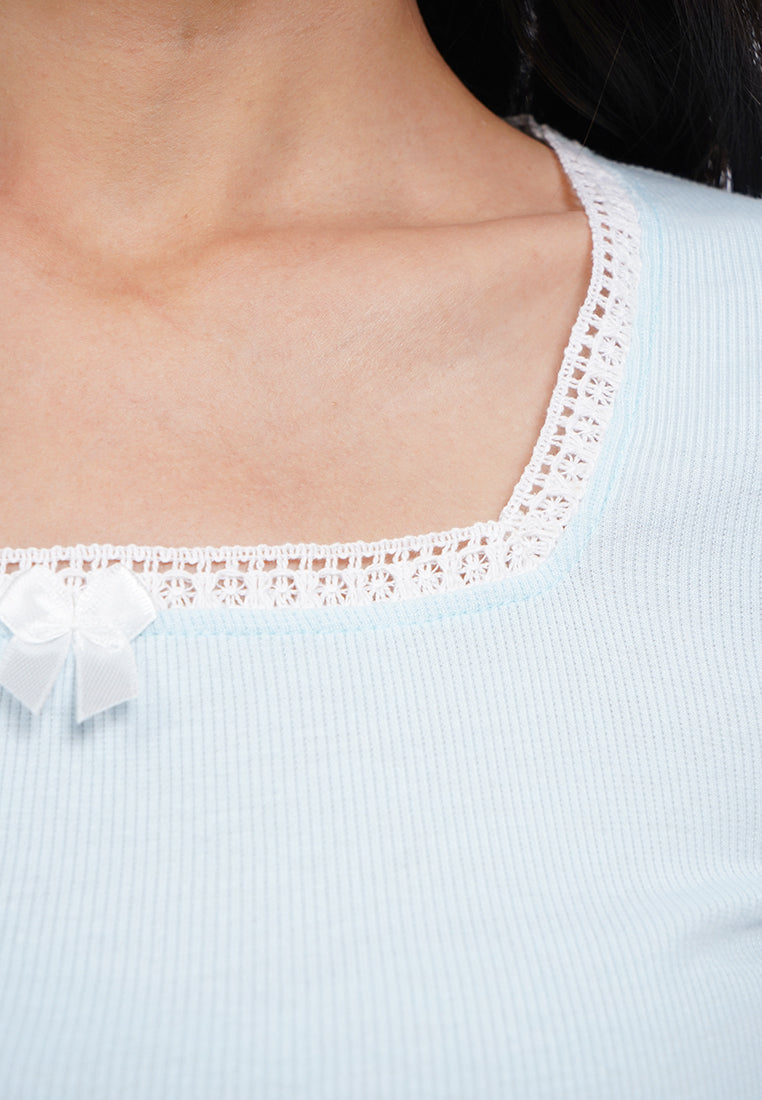 Laced Square Neck Crop Top