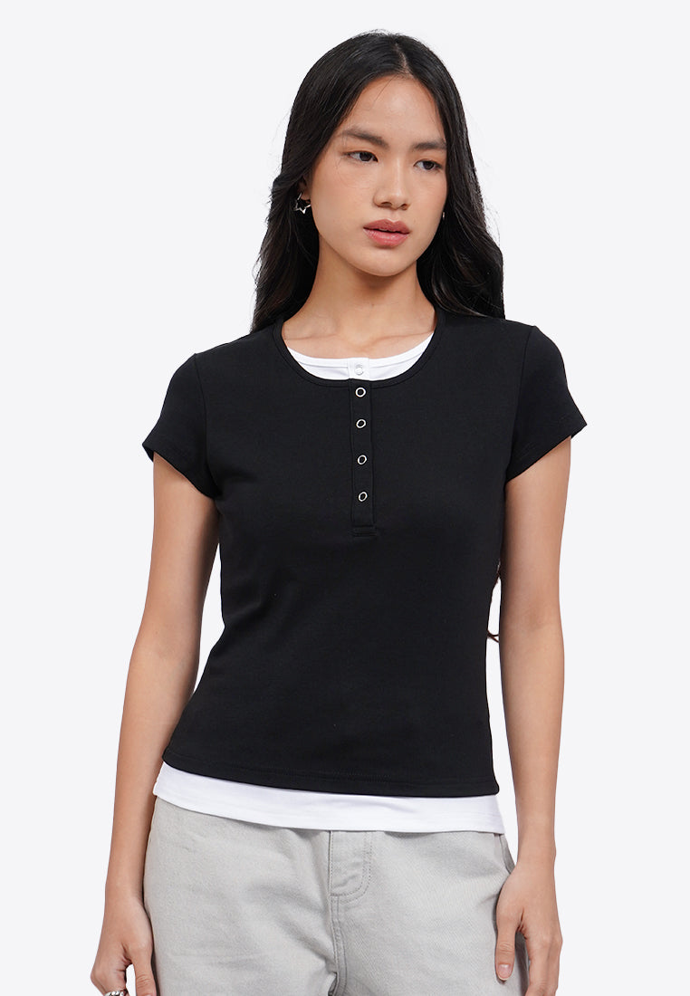 Double Layer Short Sleeve Top