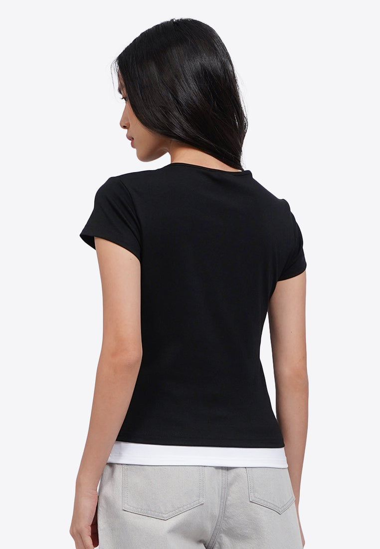 Double Layer Short Sleeve Top