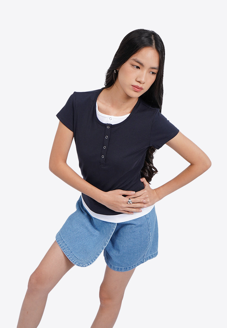 Double Layer Short Sleeve Top