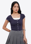 Square Neck Top with Lace Details
