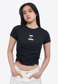 Front Ruched Graphic T-Shirt