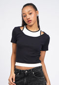 Short Sleeve Double Layer Top
