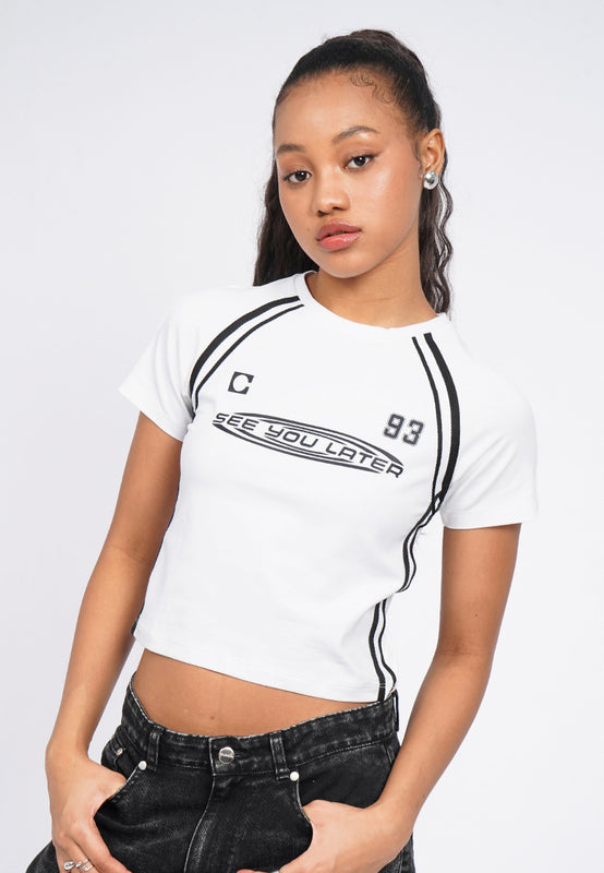 Fitted Raglan Graphic T-Shirt
