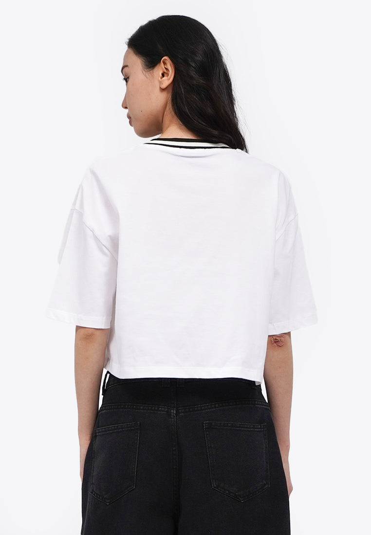 Stripes V-Neck Crop Top