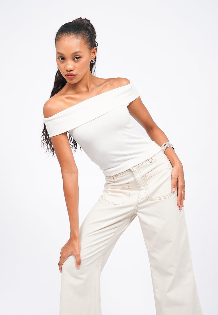 Off Shoulder Short Sleeve Top