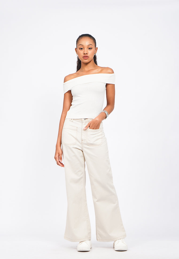 Off Shoulder Short Sleeve Top