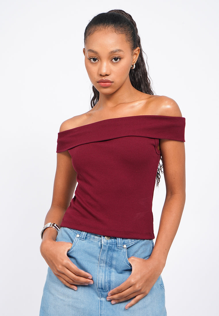 Off Shoulder Short Sleeve Top
