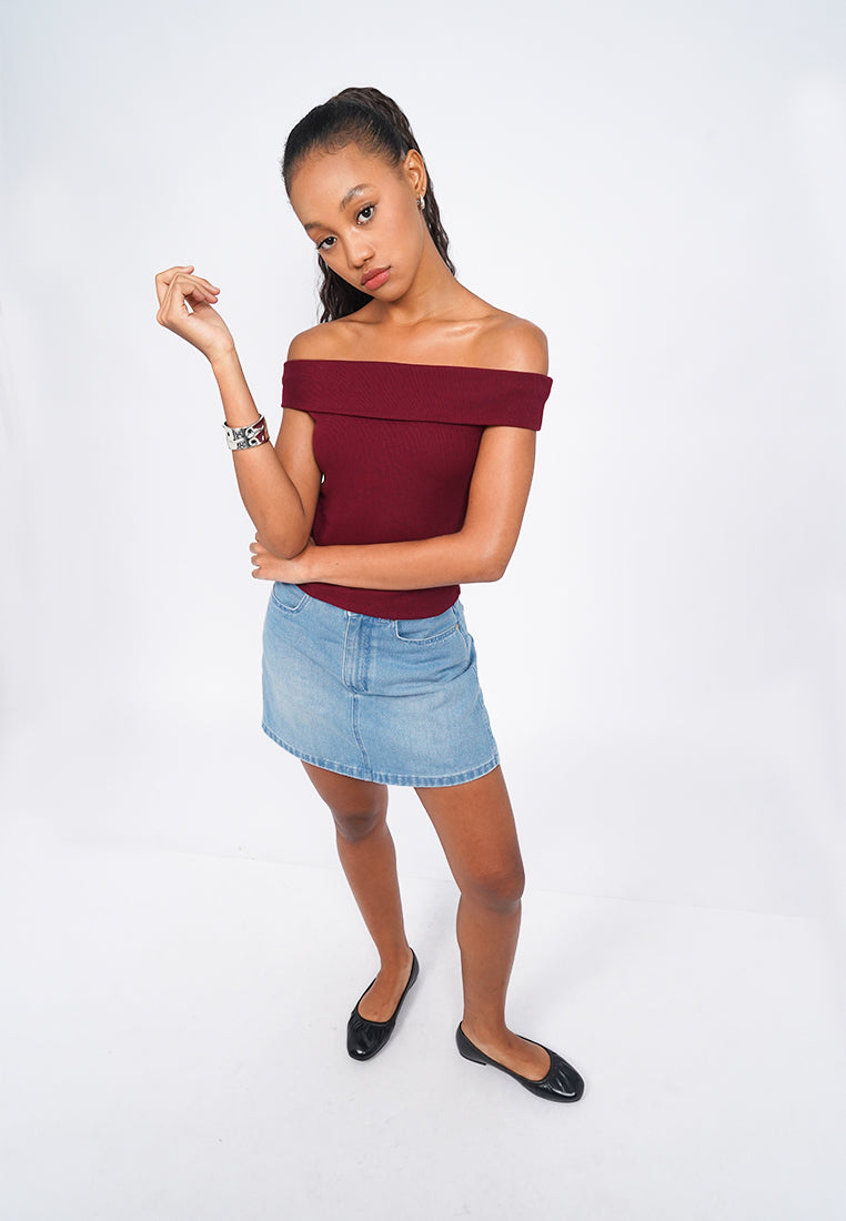 Off Shoulder Short Sleeve Top