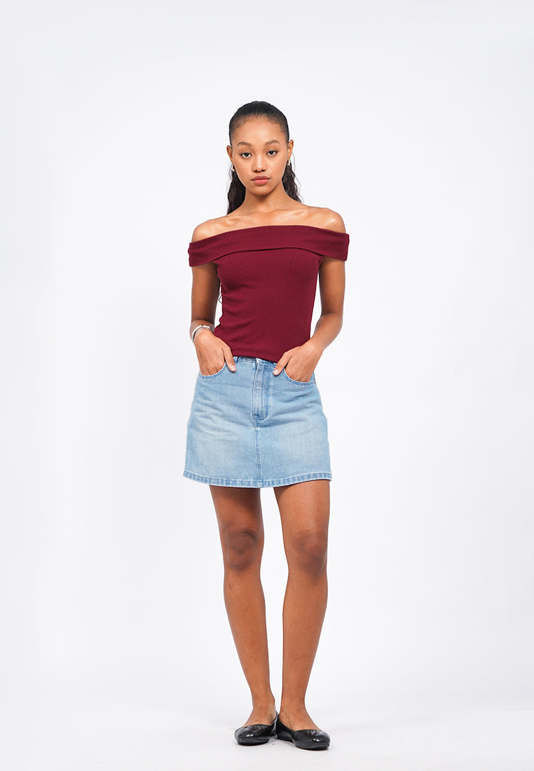 Off Shoulder Short Sleeve Top