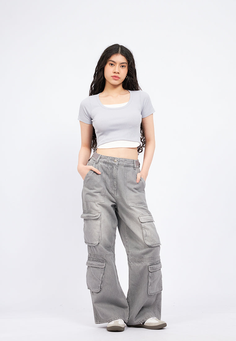 Crew Neck Double Layer T-Shirt