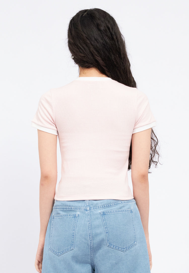 Contrast Hem Graphic T-Shirt