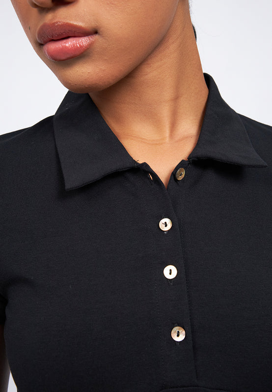 Short Sleeve Collared Top