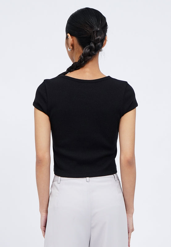 Cap Sleeve Fitted T-Shirt