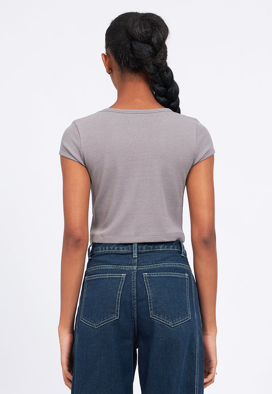 Cap Sleeve Fitted T-Shirt