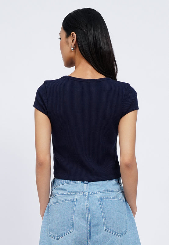 Cap Sleeve Fitted T-Shirt