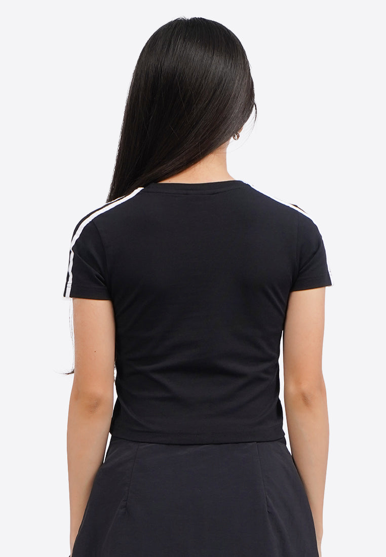 Hello Kitty Fitted Striped T-Shirt Black