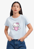Hello Kitty Short Sleeve Crop T-Shirt L.Blue