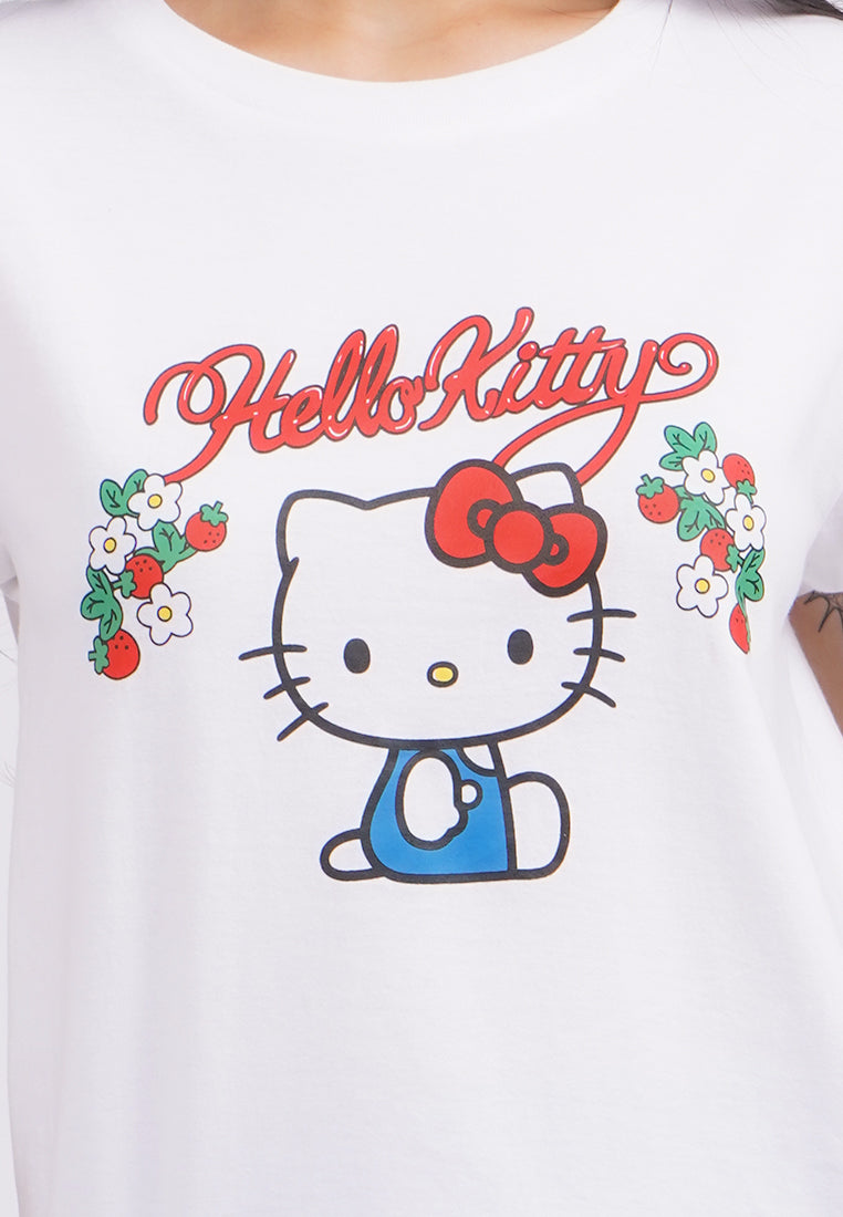 Hello Kitty Short Sleeve Graphic T-Shirt Off White