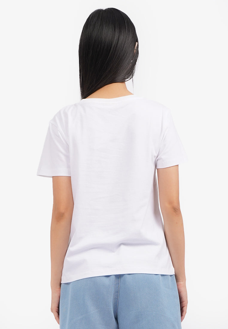 Hello Kitty Short Sleeve Graphic T-Shirt Off White