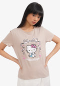 Hello Kitty Short Sleeve Graphic T-Shirt Beige