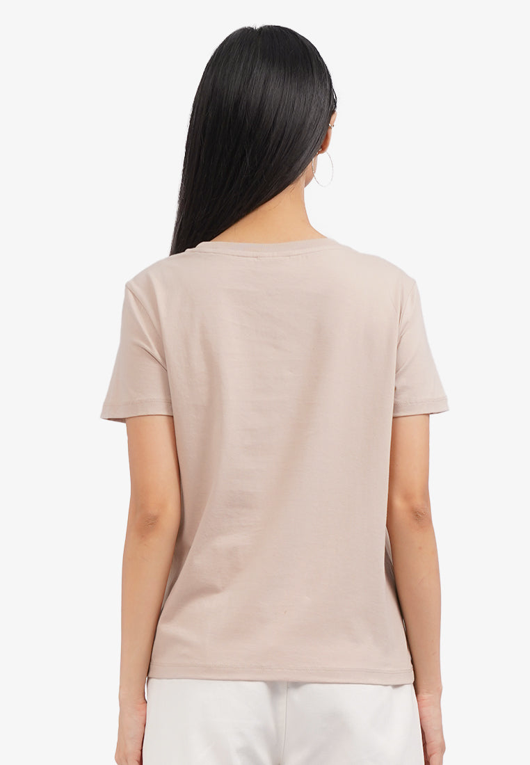 Hello Kitty Short Sleeve Graphic T-Shirt Beige