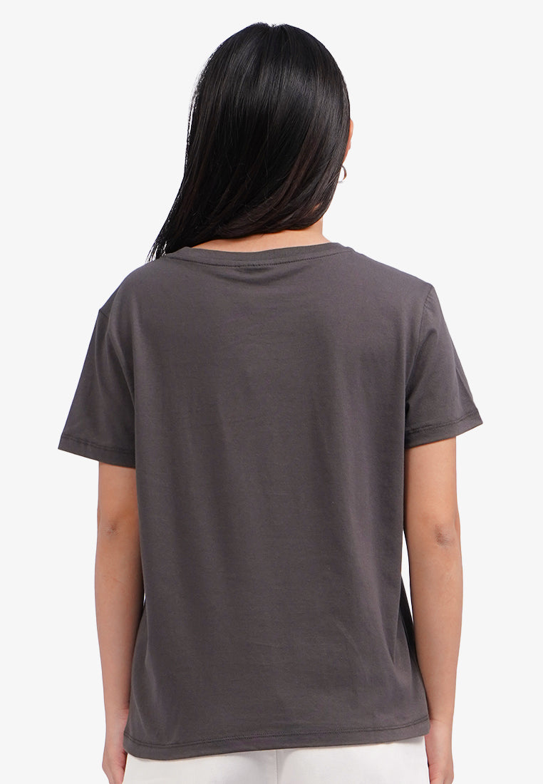 Hello Kitty Short Sleeve Graphic T-Shirt Dark Grey
